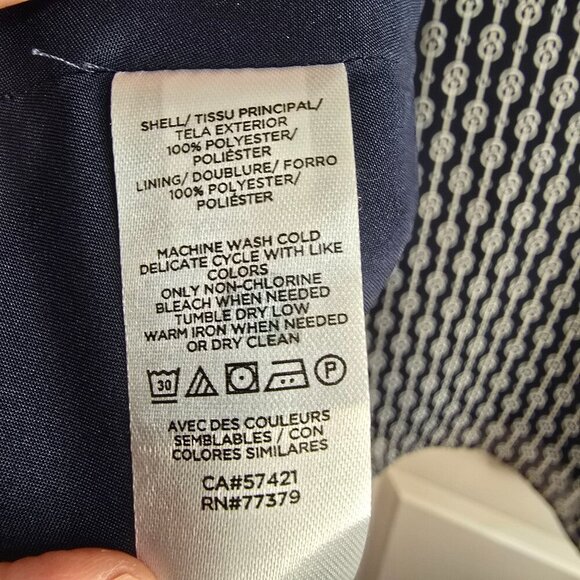 Ann Taylor Factory Shift Dress - Navy and White Bridle or Chain Link Pattern - Picture 9 of 9